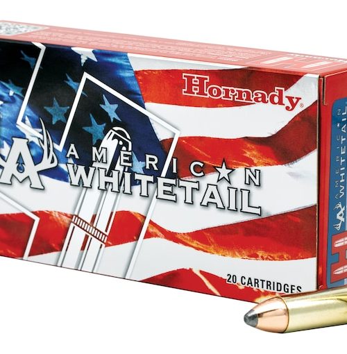 Hornady American Whitetail, 450 Bushmaster ammo, 245 grain ammunition, InterLock Jacketed Soft Point, hunting ammunition, bulk ammo, whitetail deer ammo, 500 rounds, rifle ammunition