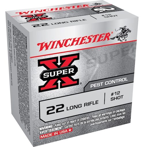 Winchester Super-X .22 LR ammo, 25 grain lead shot, high-velocity rimfire ammunition, target shooting ammo, small game hunting ammo, reliable .22 LR rounds