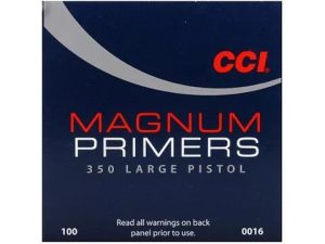 CCI #350 primers, large pistol magnum primers, reloading primers, magnum handgun primers, CCI primers, ammunition reloading supplies, pistol reloading components