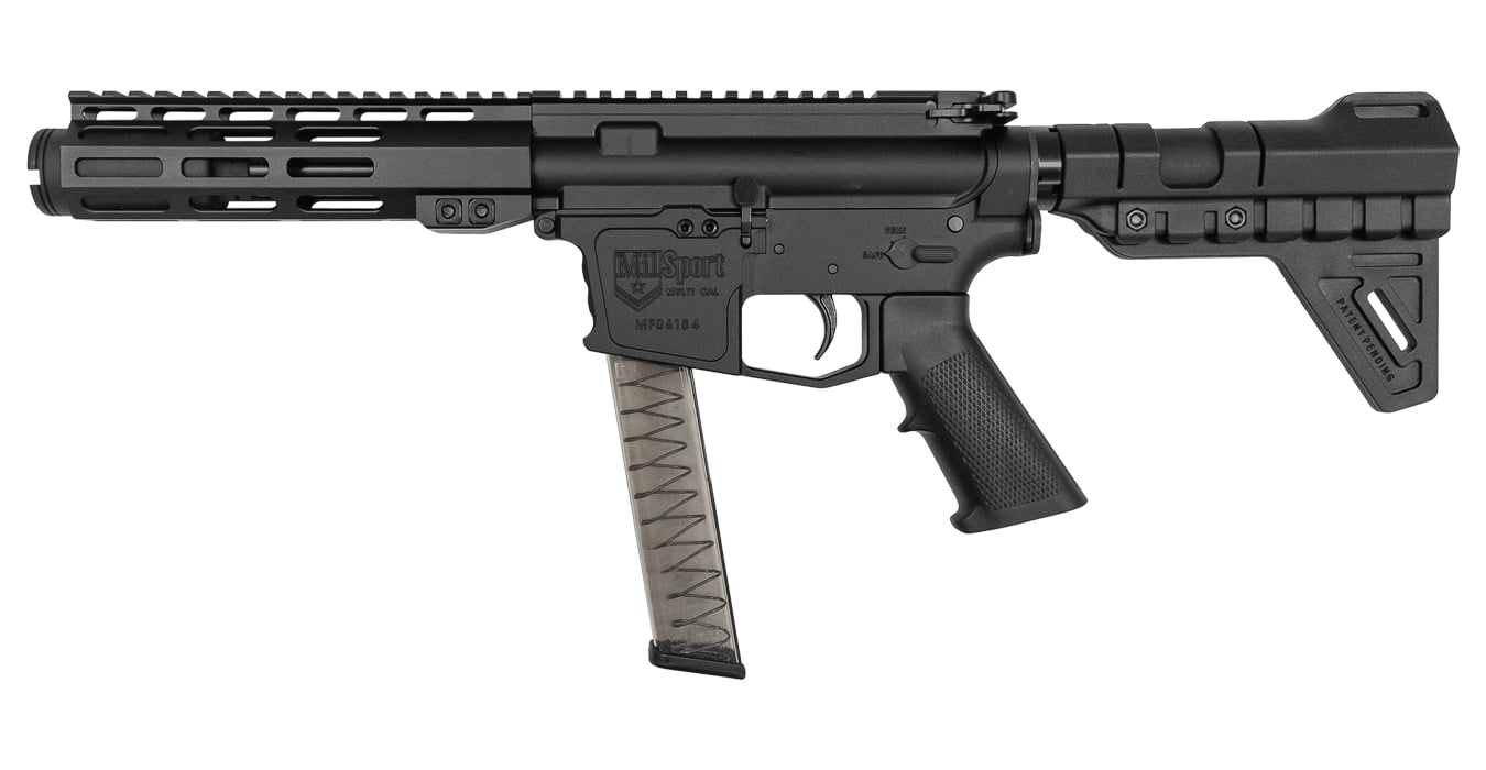 ATI Milsport 9mm AR-15 Pistol with 5.5" Barrel, Flash Can, M-LOK Forend & Blade Brace ATI Milsport 9mm AR-15 Pistol with 5.5" Barrel, Flash Can, M-LOK Forend & Blade Brace - Handgun Ammunition - Republic Arms WA