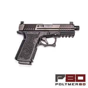 Polymer80 PFS9, complete pistol, threaded barrel, fluted barrel, night sights, 9mm handgun, custom firearm, home defense, range shooting, Polymer80 series
