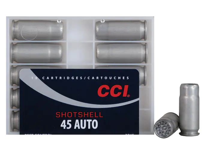 CCI Shotshell 45 ACP ammo, 120 grain lead shot, 200 rounds, pest control ammunition, shotshell 45 ACP, CCI ammunition, handgun shotshell, lead shot ammo