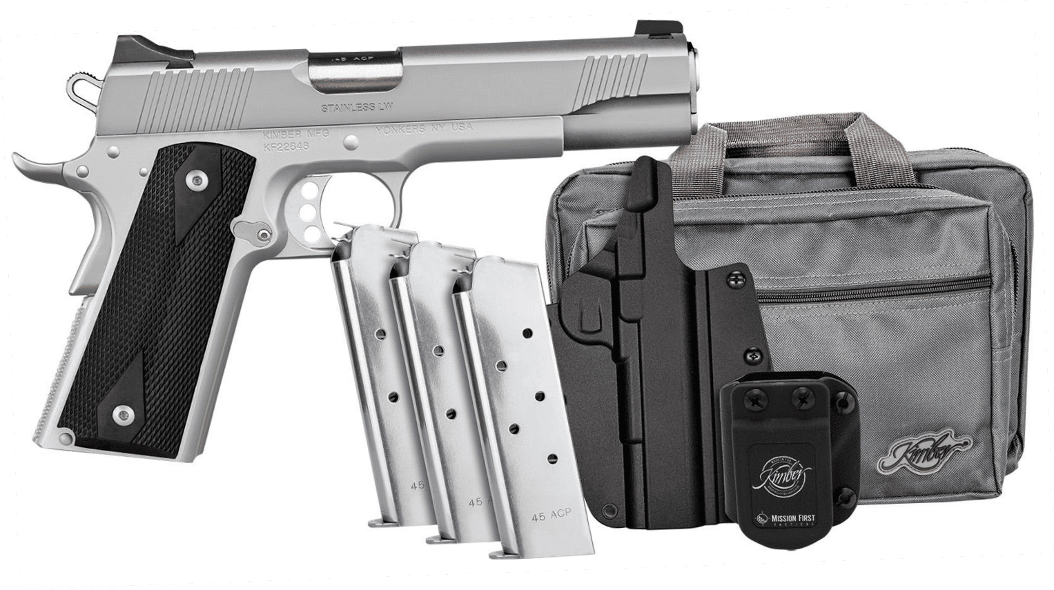 Kimber Stainless LW Silver .45 ACP 5" Barrel 7-Rounds Clu...
