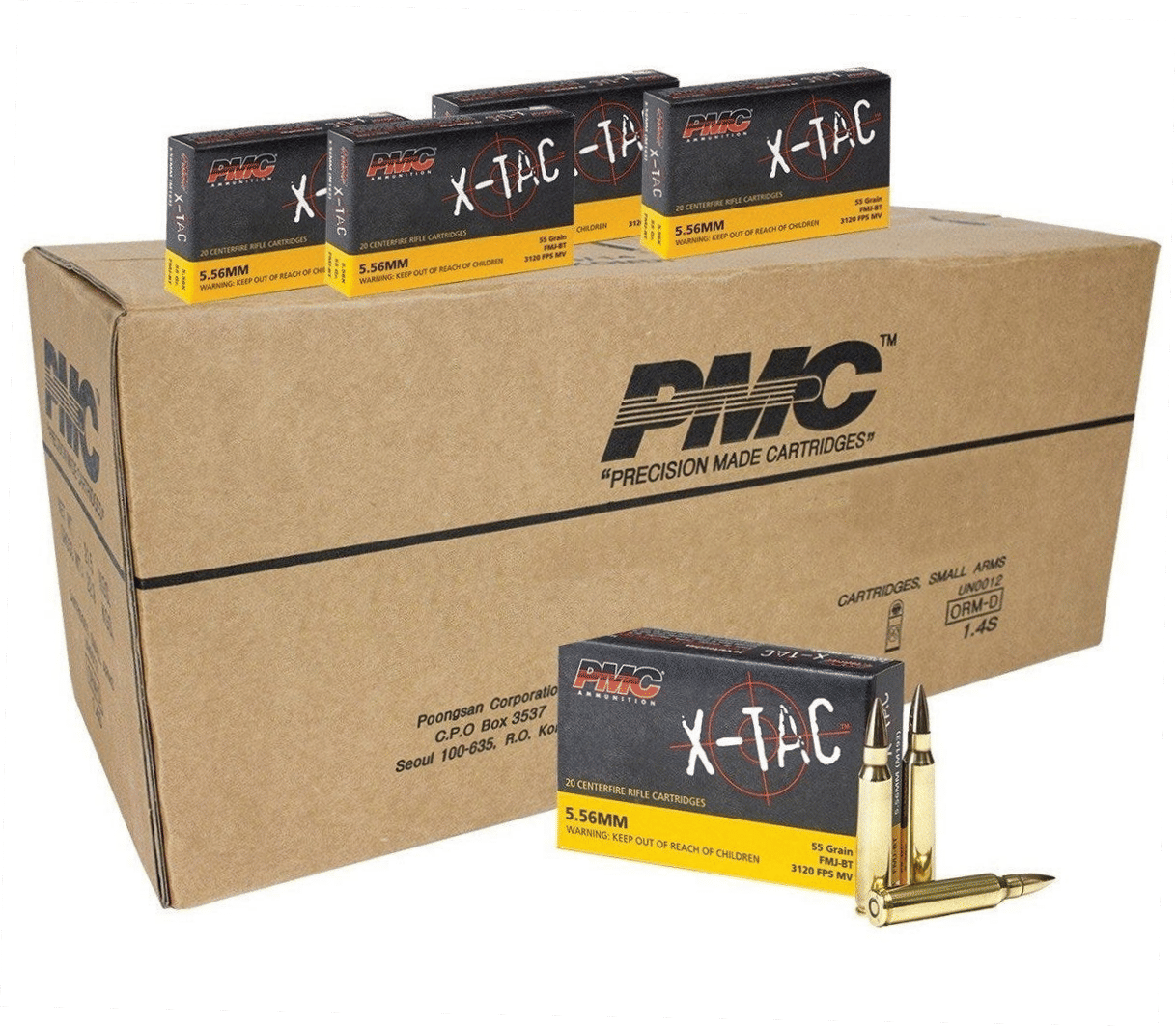 PMC Ammunition X-Tac Rifle Brass 5.56 55 Grain 1000-Round...