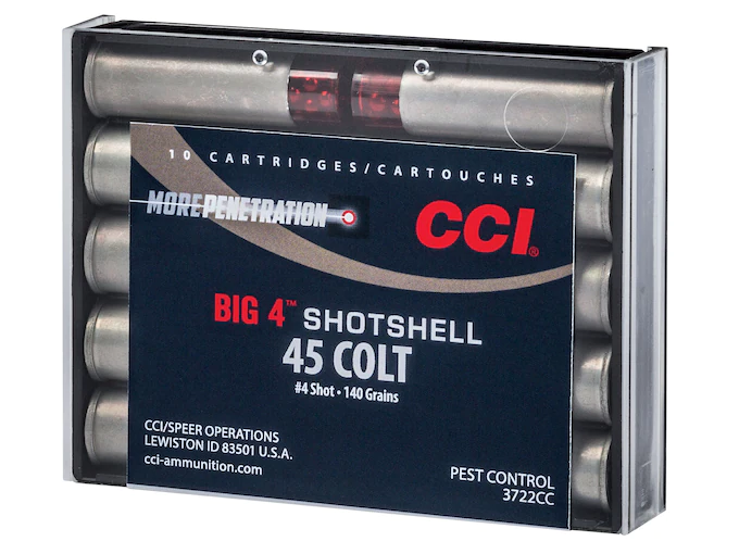 CCI Big 4 Shotshell 45 Colt (Long Colt) Ammo 140 Grain Lead Shot 200 rounds CCI Big 4 Shotshell 45 Colt (Long Colt) Ammo 140 Grain Lead Shot 200 rounds - Handguns - Republic Arms WA
